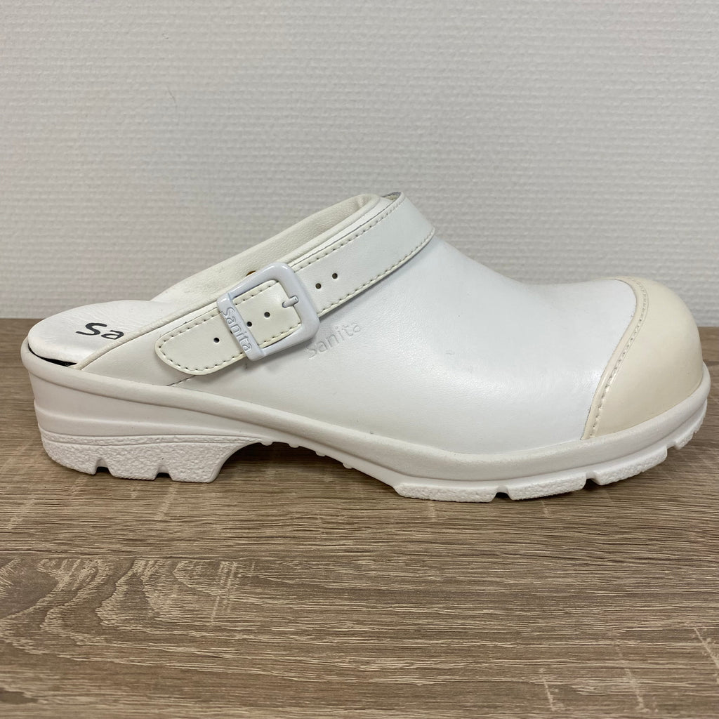 Sanita Duty Griptec Klompen Wit Open met Riempje en Veiligheidsneus – Maat 45