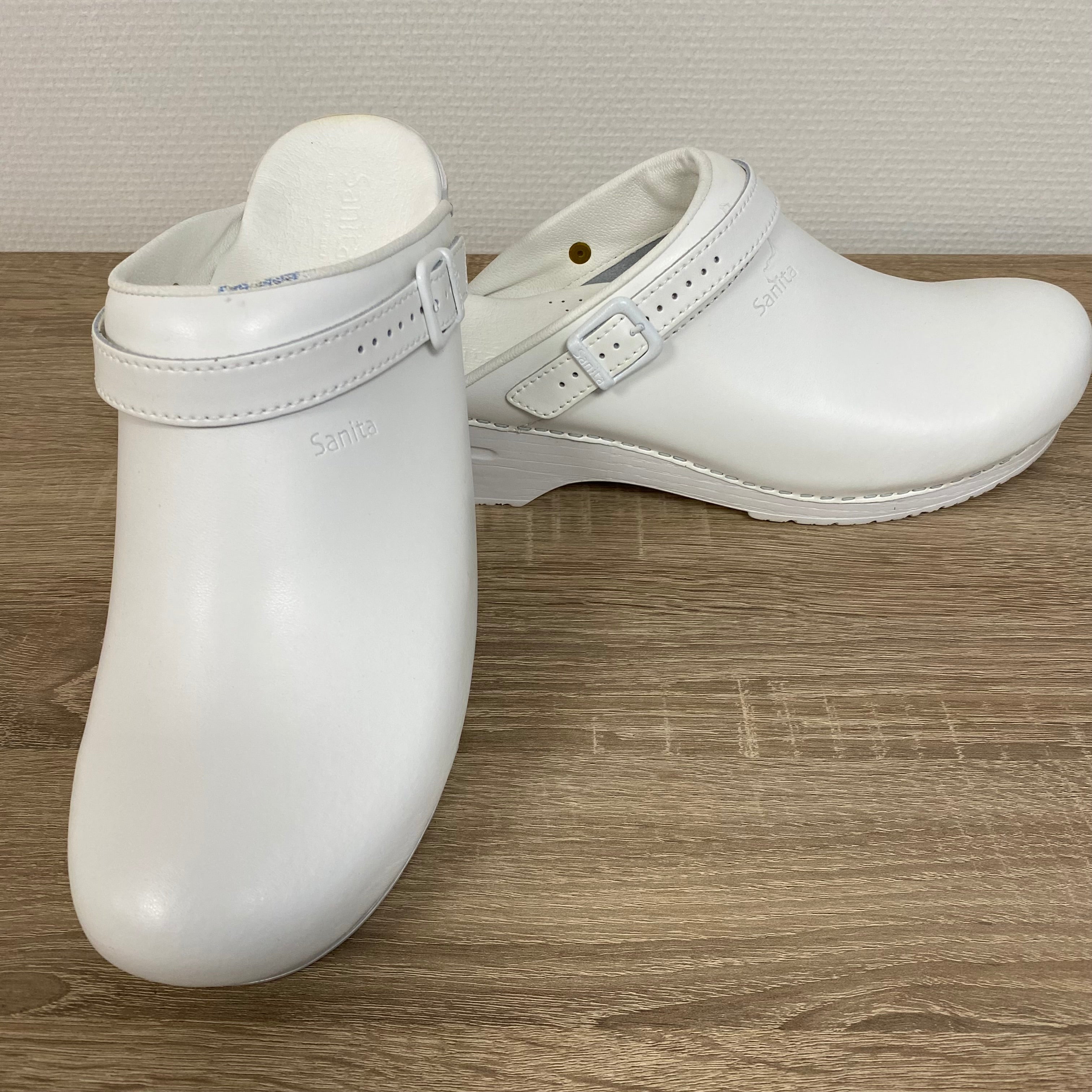 Sanita San-Flex OB Klompen Wit met Bandje – Unisex Werkklomp Maat 48.1