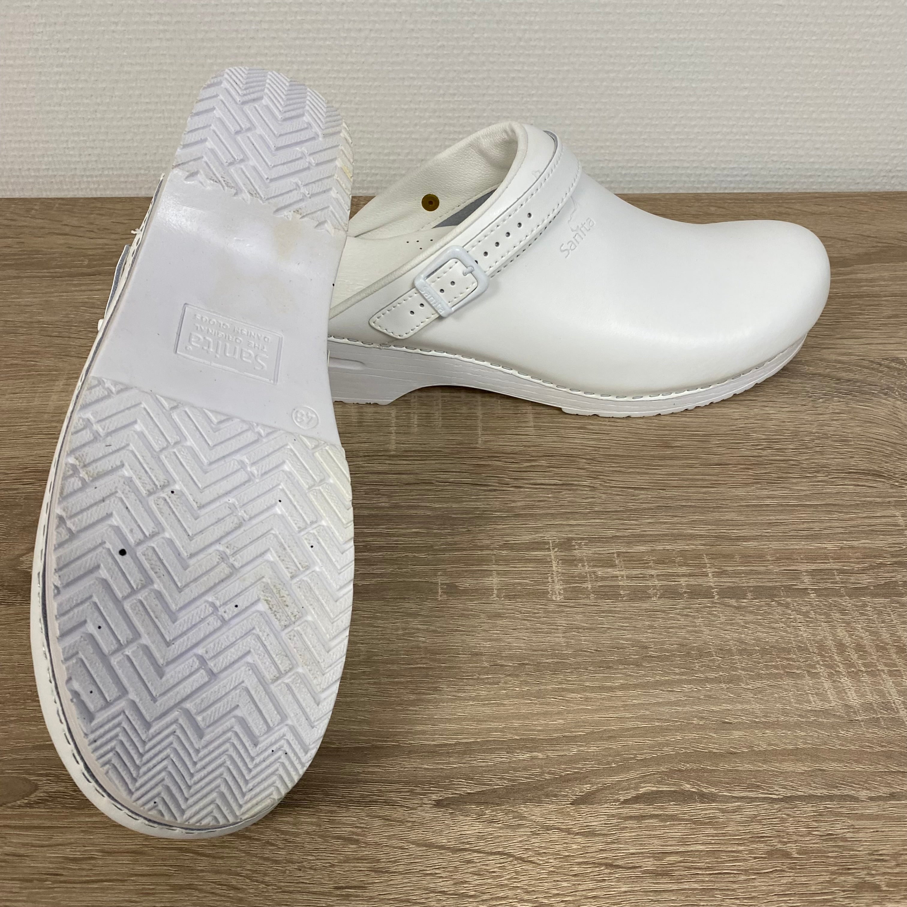 Sanita San-Flex OB Klompen Wit met Bandje – Unisex Werkklomp Maat 48.2