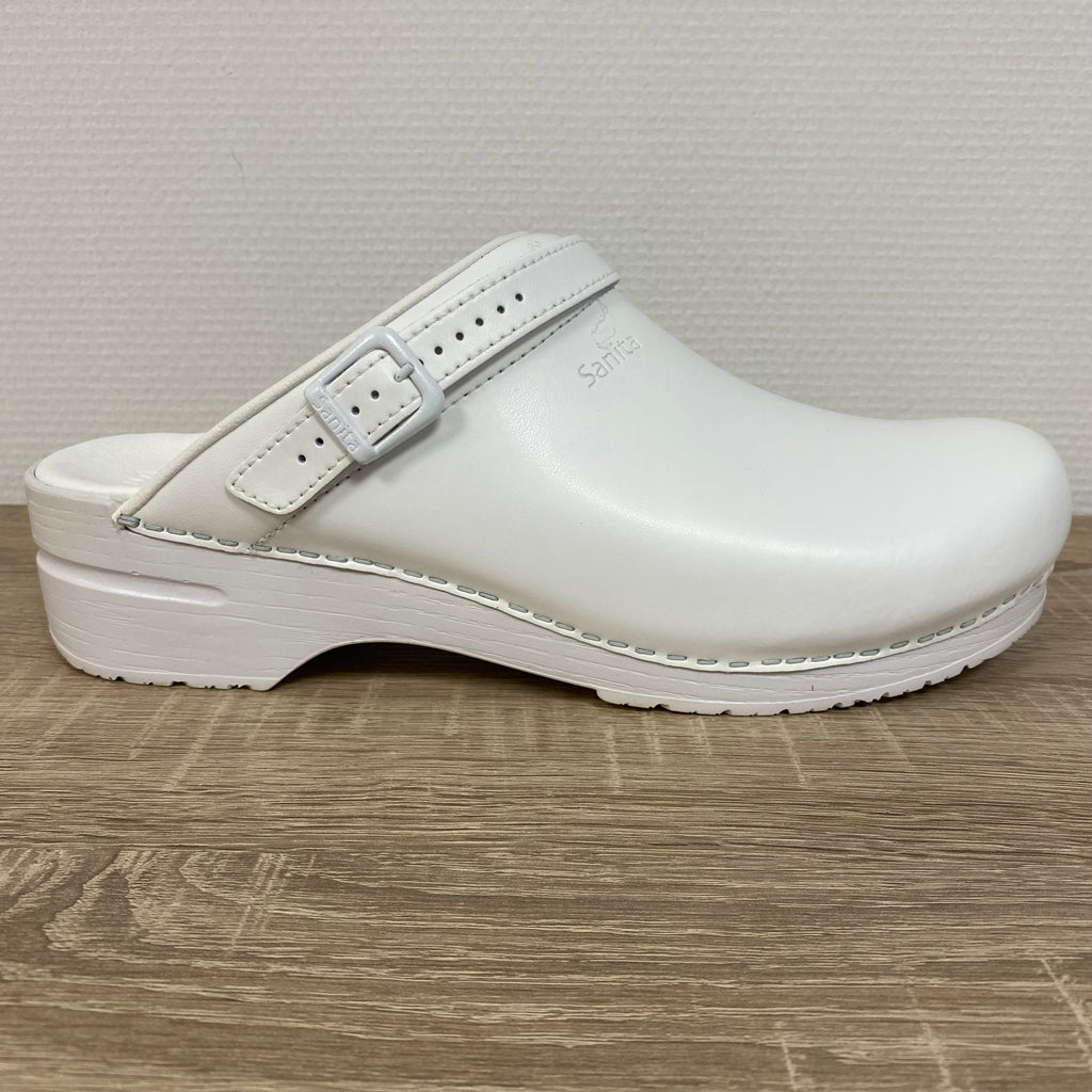 Sanita San-Flex OB Klompen Wit met Bandje – Unisex Werkklomp Maat 48