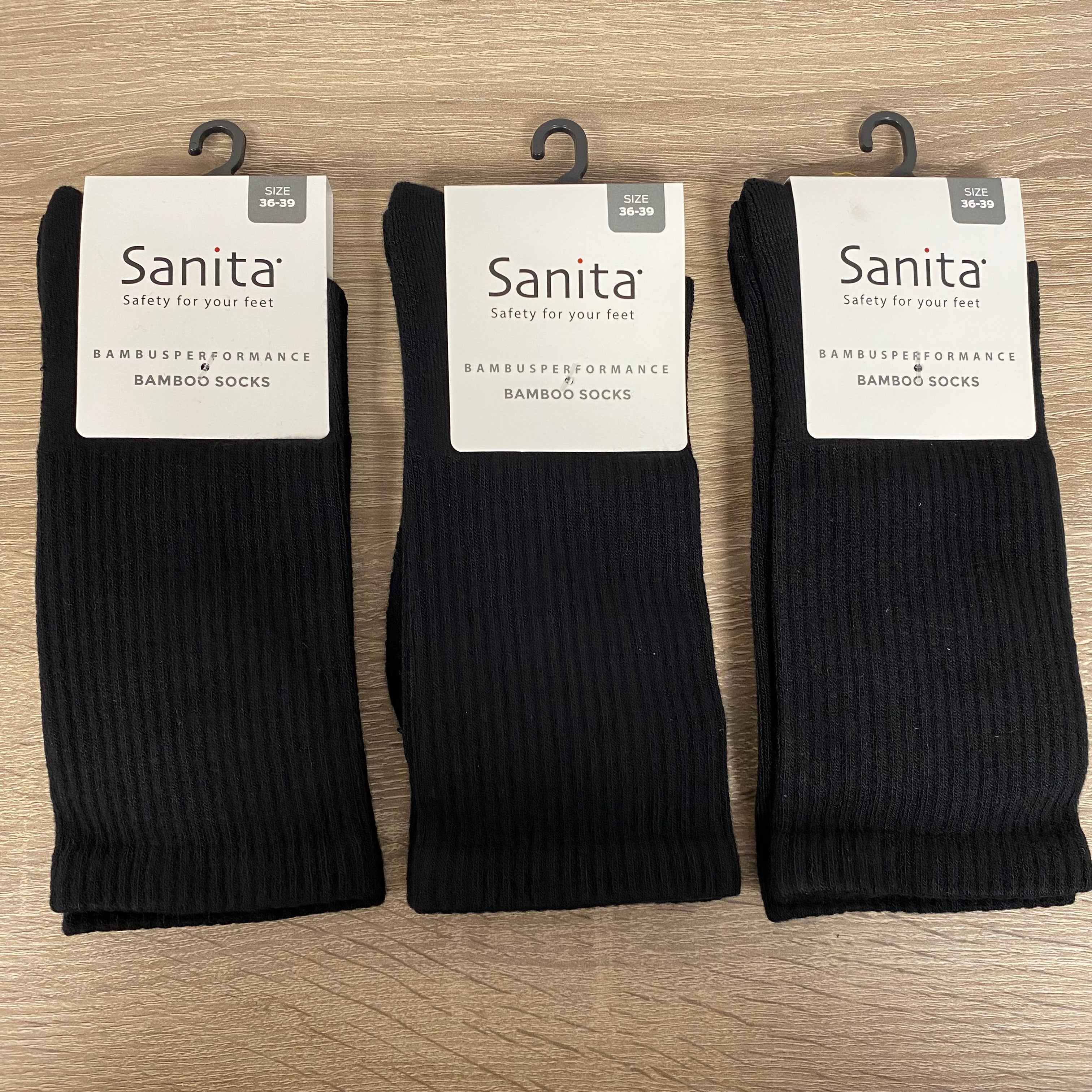 Sanita bamboe sokken 3-pack zwart
36-39